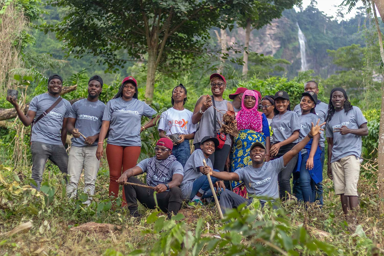Reforestation Volunteers taking a photo