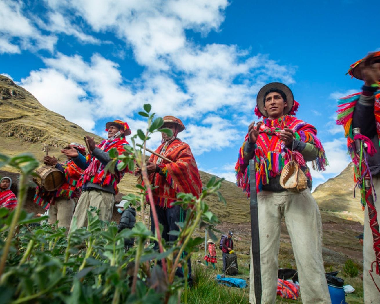Group of people in the Andes