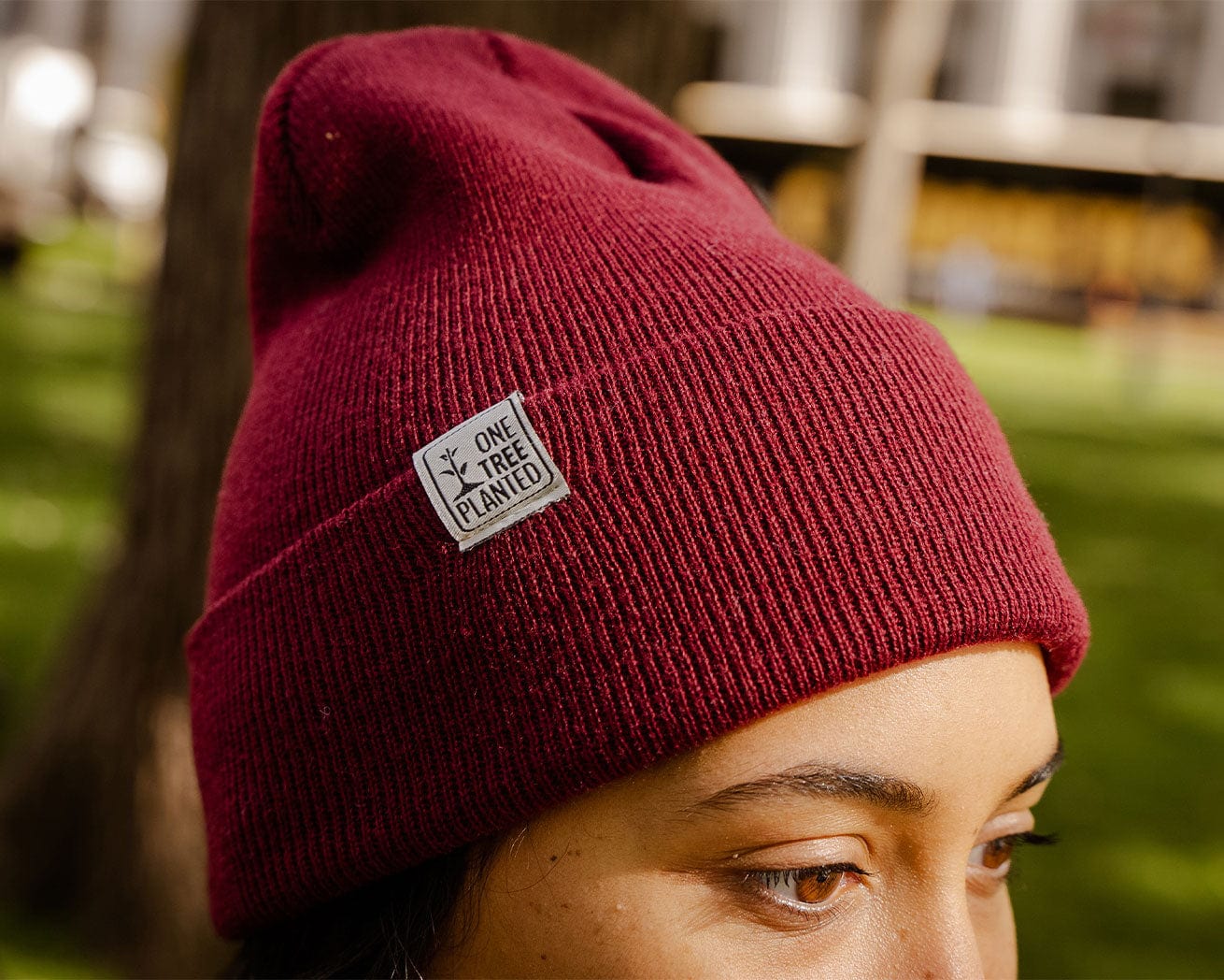 One Tree Planted beanie in maroon